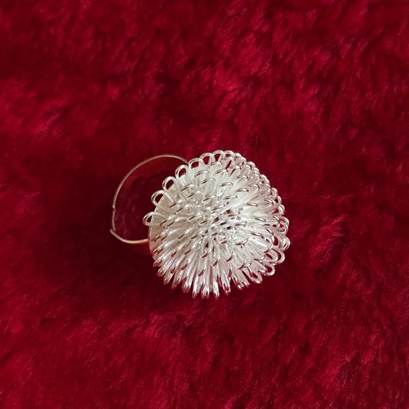 Handmade Silver Adjustable Flower Ring - Picture 11 of 11